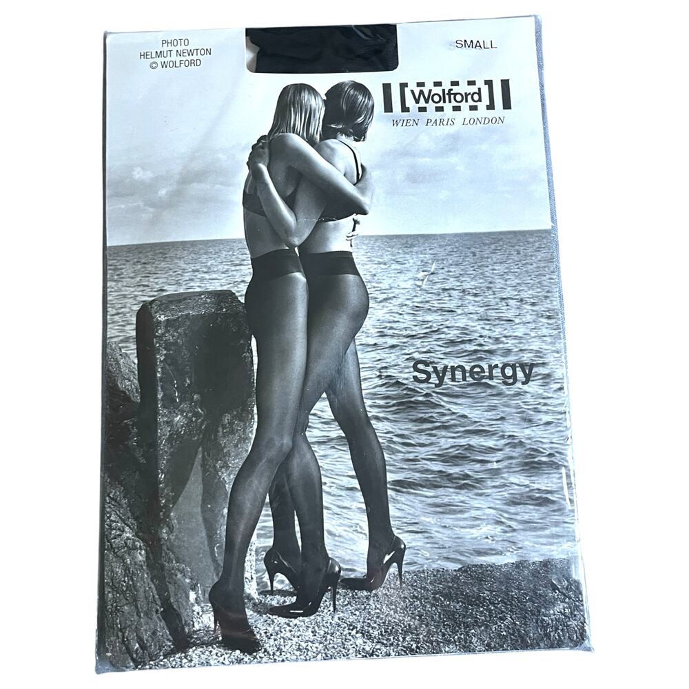 Wolford Synergy Tights Small Black 11284 Helmut Newton Sheer Pantyhose 50 Denier